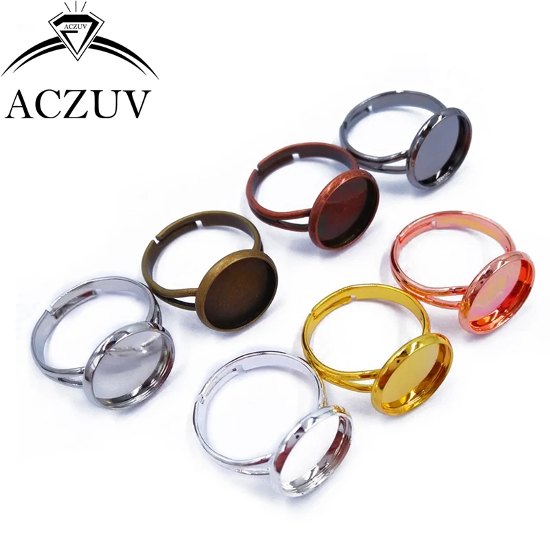 100 шт./партия Безель пустая Регулируемая кольцевая основа настройки кабошона