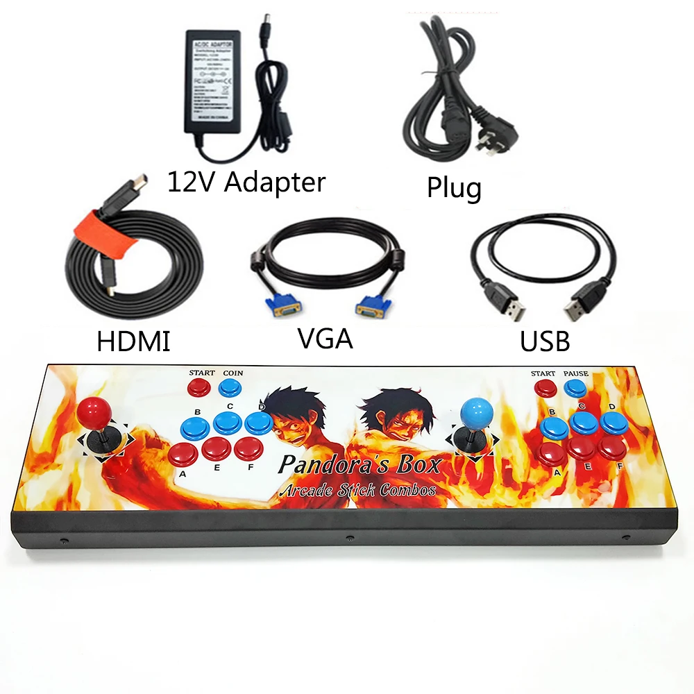 Pandora Box 9 1500 В 1 аркадная игра железная Консоль 2 плеера игровой контроллер консоль
