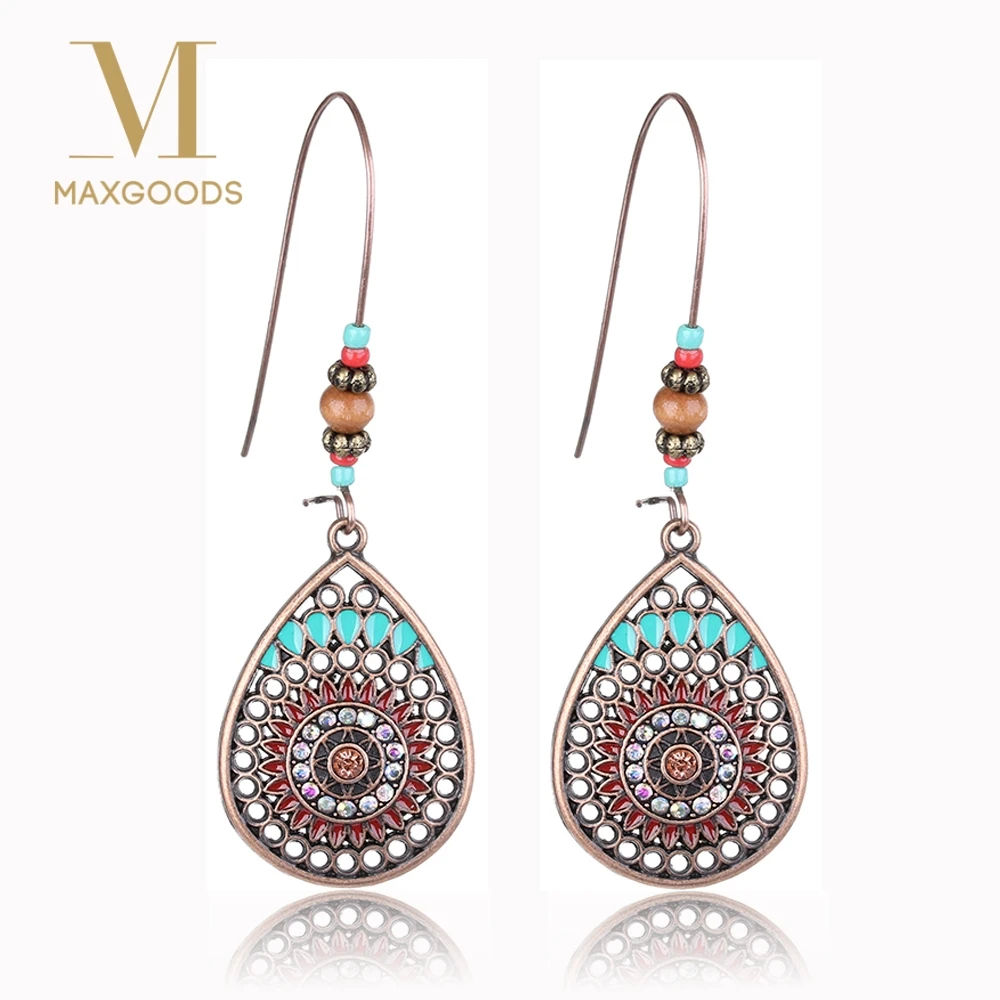 Женские винтажные серьги капельки Boho индийские в виде капель воды модные женские