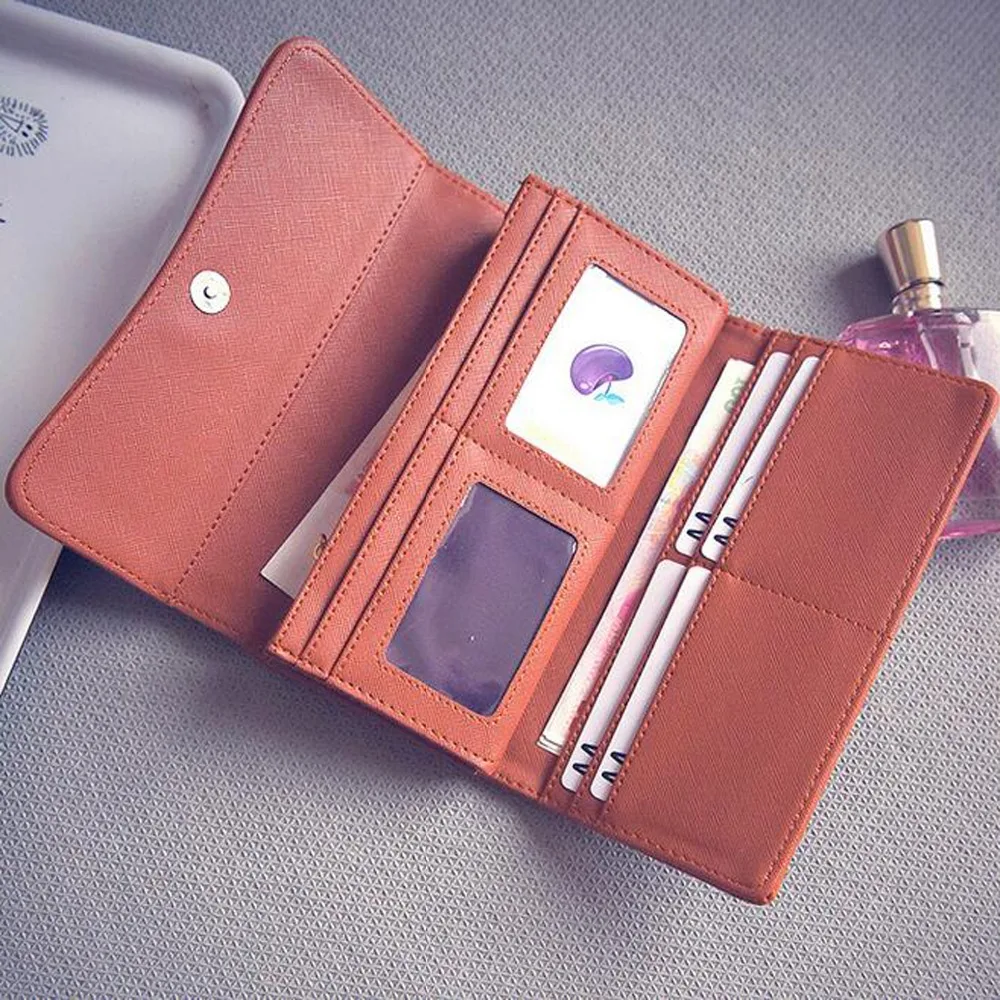 2016 Выдалбливают Для женщин Женские Кошельки черный Обложка Портмоне кошелек из