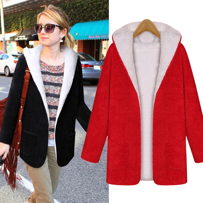 

Double fleece warm jackets women hooded winter coats 2019 autumn new arrival