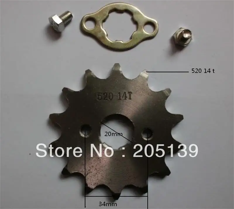 

NEW 14 t tooth 20MM FRONT ENGINES gear sprocket tandwiel FOR 520 CHAIN motorcycle MOTO PIT dirt ATV parts bike