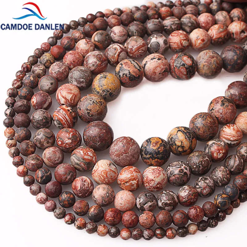 Бусины россыпью для бижутерии 100% натуральный камень кожа леопарда нить 4 6 8 10 12 мм