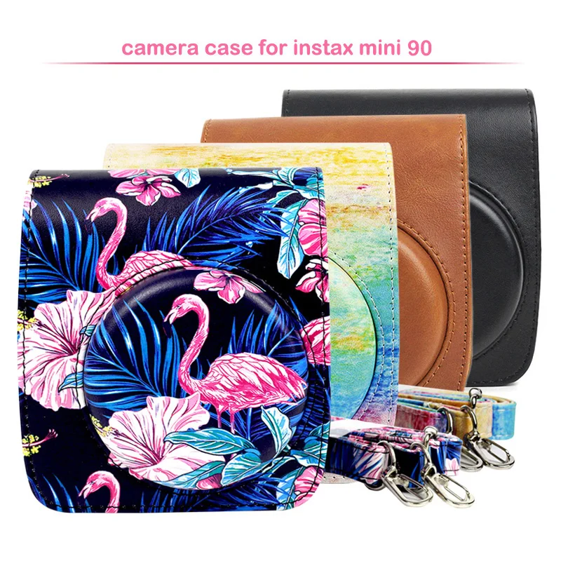 Чехол для камеры Fujifilm Instax Mini 90 чехол из искусственной кожи с плечевым ремнем Polariod