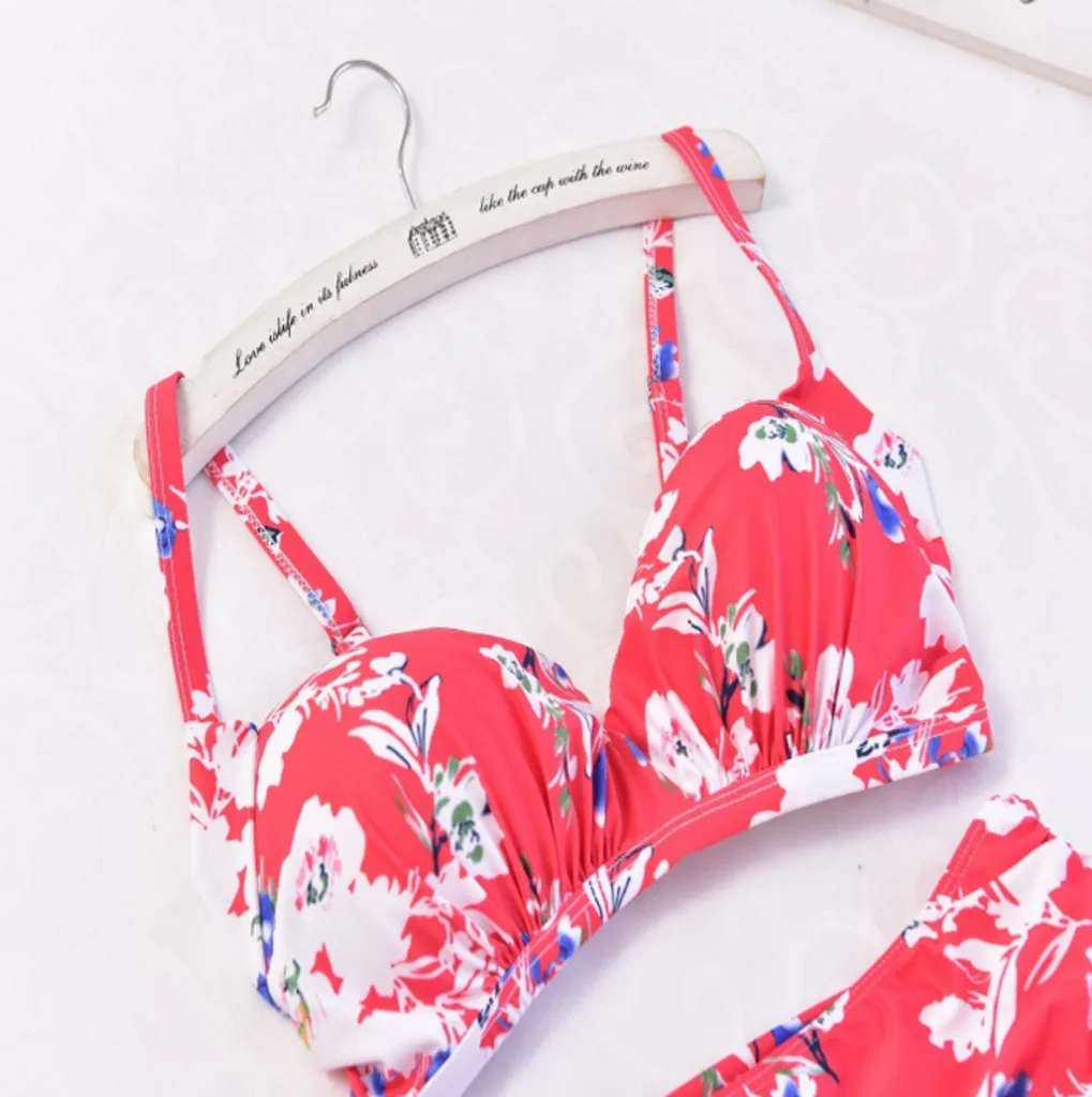 2019 Эротическое бандаж-бикини женские большие размеры печать мягкие бикини и