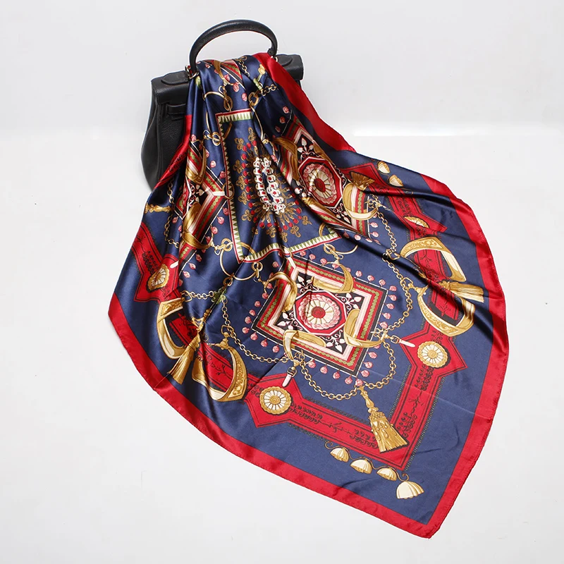 Женский шелковый шарф шелковая шаль с цветочным принтом 90x90 см|fashion silk scarf|silk fashion
