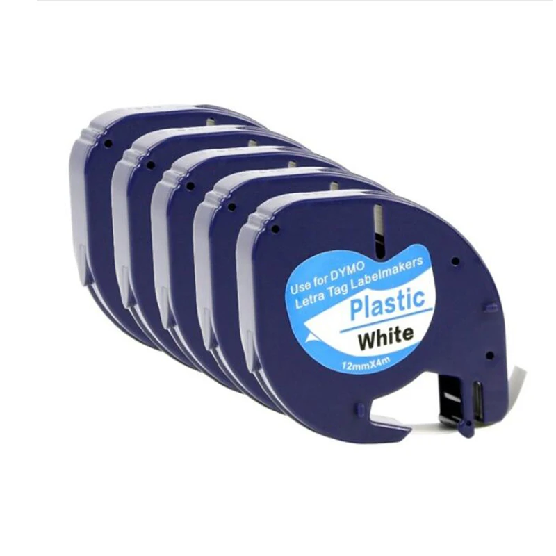 

Comaptible DYMO LetraTag plastic tape black on white label LT 91201