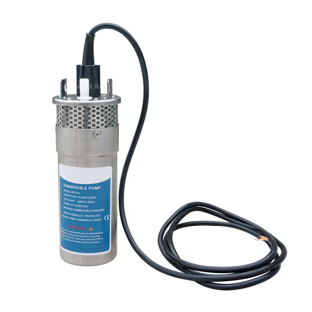 ECOworthy 12 V/24 V стальной водяной насос Погружной глубокий DC Солнечный колодец из