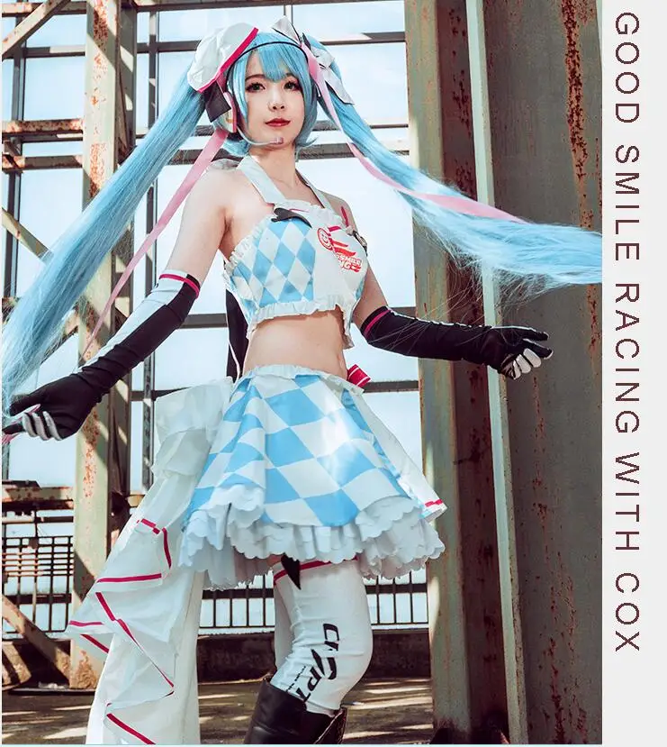 

Racing Miku Cosplay Costume VOCALOID Racing car Miku suit cosplay costume dress female sexy costume gift