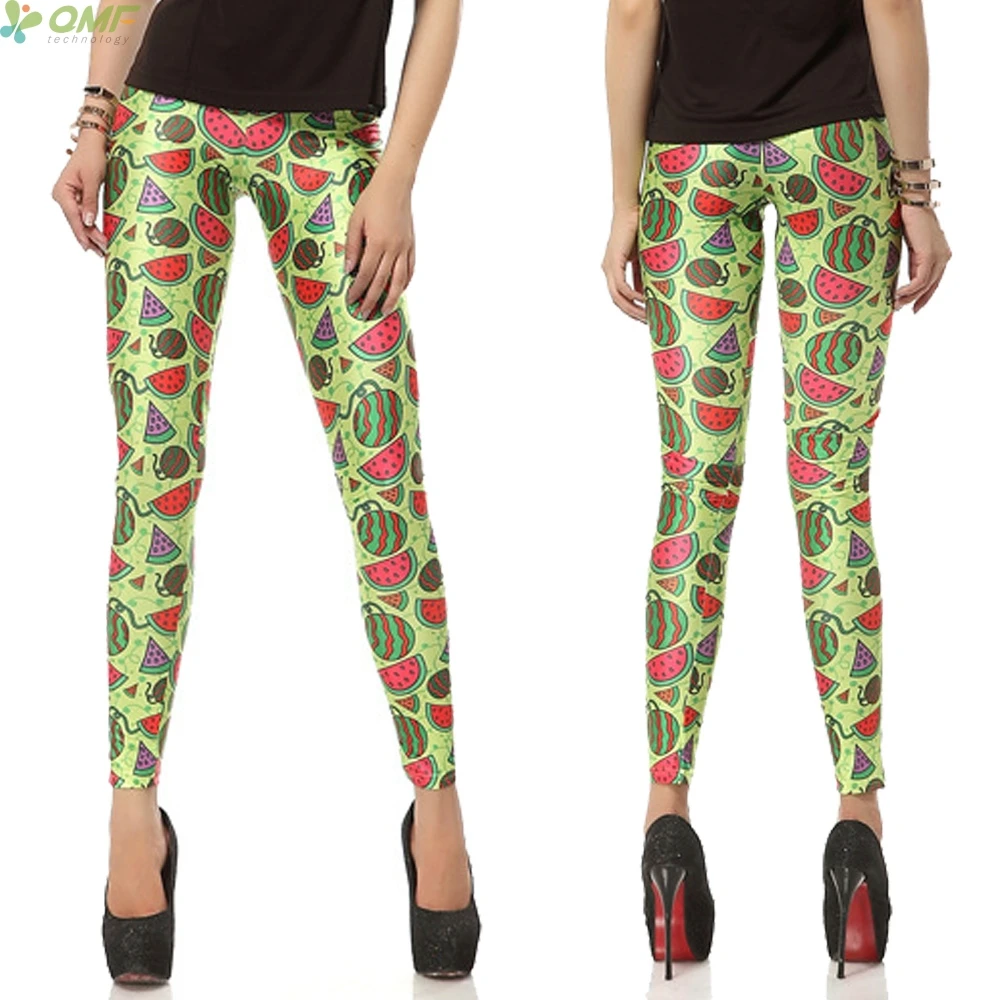 Мультфильм арбуз с фруктовым принтом Карандаш Мода для брюк Повседневное Для