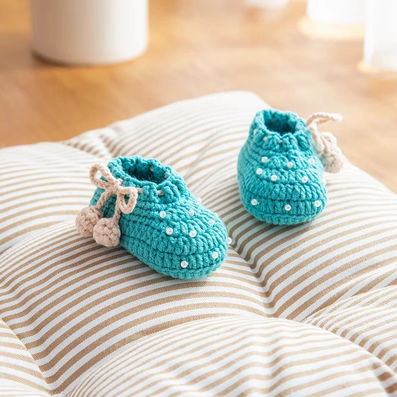 QYFLYXUE ручной crochetHandmade шерстяная вязанная крючком детская обувь Туфли на платформе