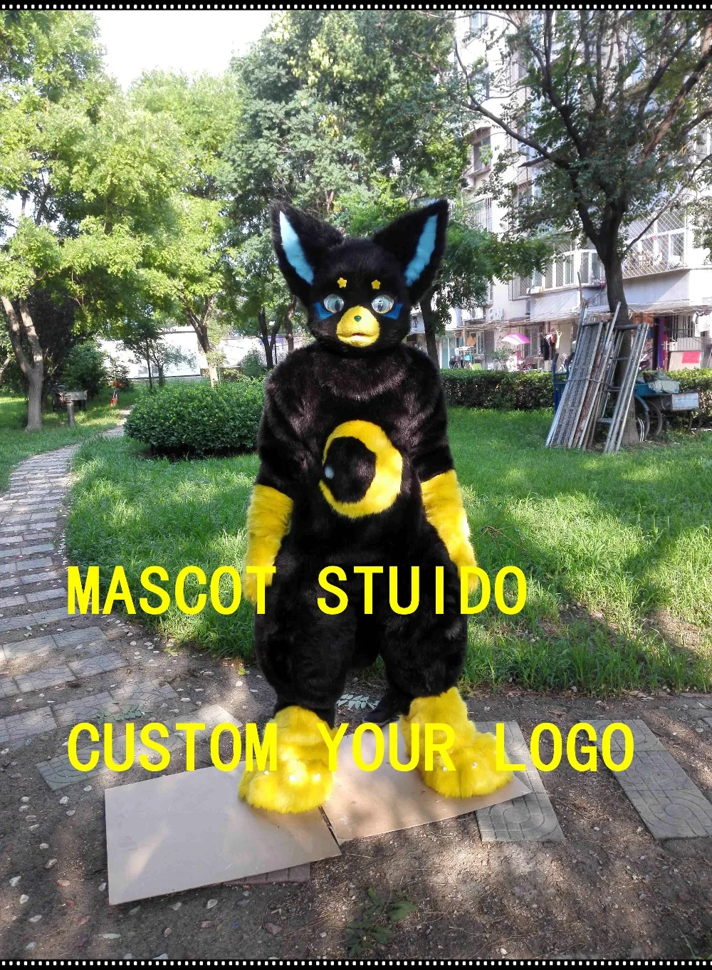Милая собака chibi fursuit digigrade нога 3d подвижные глаза лиса костюм талисмана для