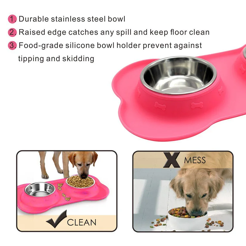 Супердизайн новая стальная миска для собак без разлива нескользящий Силиконовый