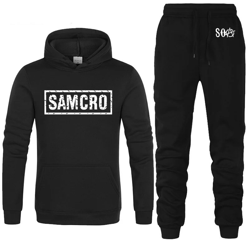 Мужские флисовые толстовки SOA Sons of анархий с принтом SAMCRO теплые в стиле хип хоп