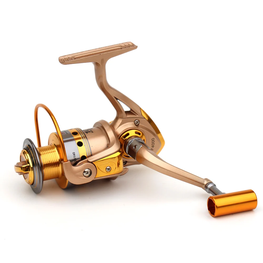 

10BB 5.5:1 Fishing Reel Spinning Metal Spool Fishing Tackle Golden Spinning Reel Coil