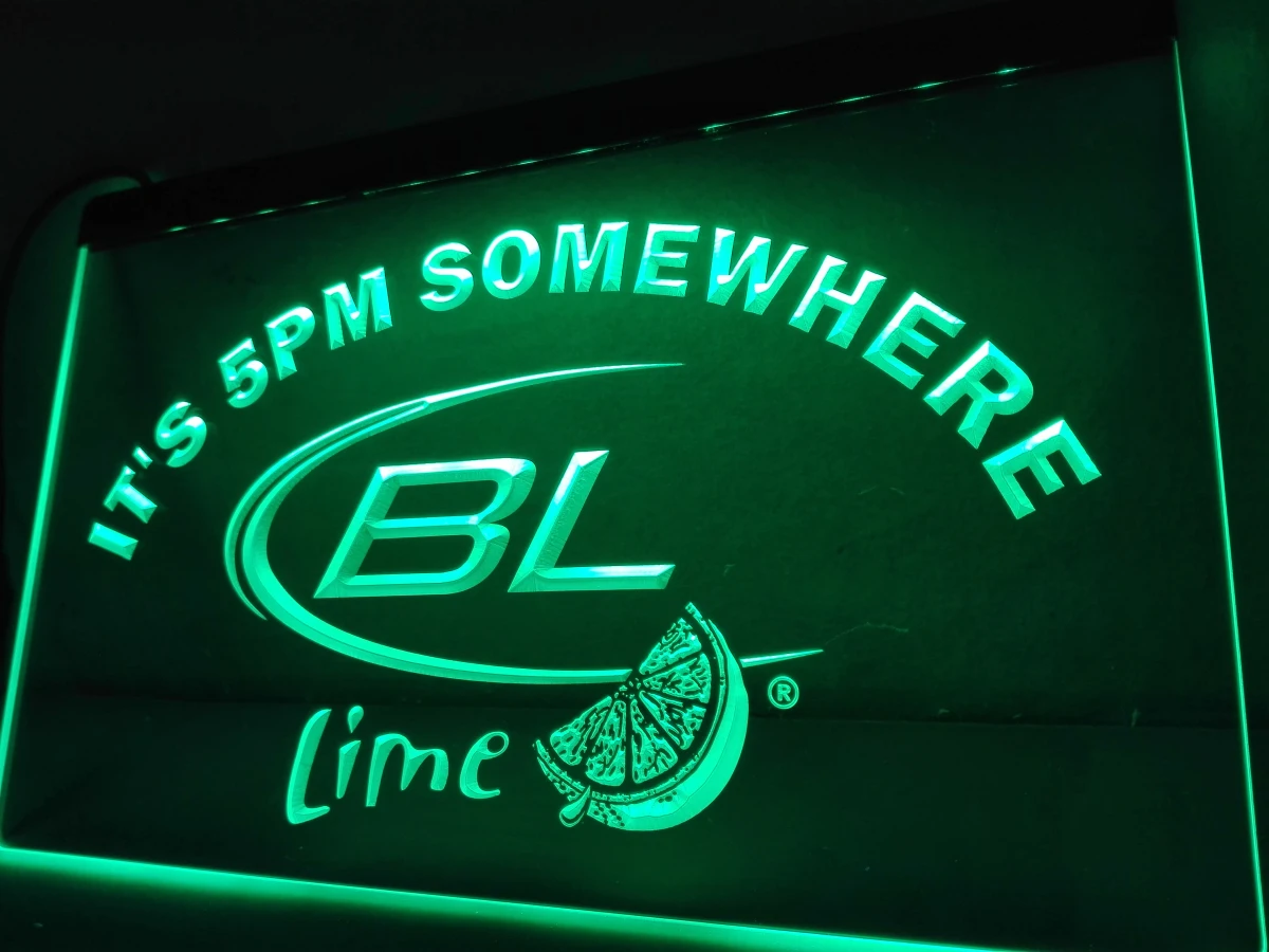 

LA679- It's 5 pm Somewhere Bud Lite Lime LED Neon Light Sign home decor crafts