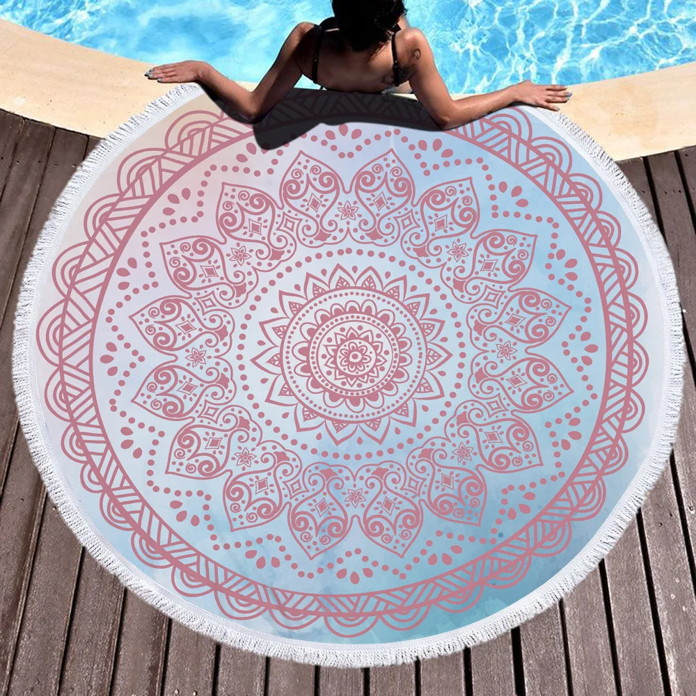 Махровая ткань из микрофибры пляжное полотенце с геометрическим узором