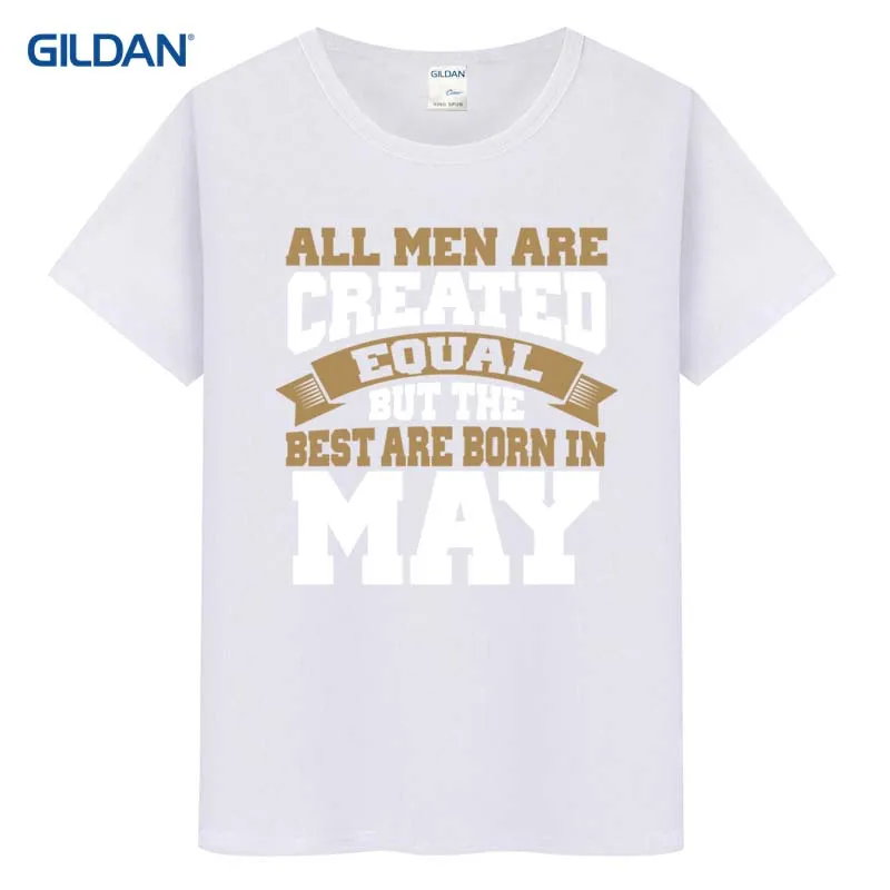 Черные летние Футболки 2017 всех мужчин созданы равными но лучшее рождаются в мае