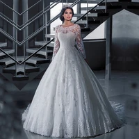 a line scoop robe de mariee lace wedding gowns vestidos de novia 2015 vintage long sleeve wedding dresses made in china