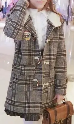 overcoat Зимнее винтажное пальто в стиле колледжа, милое пальто в стиле Лолиты, с роговыми пуговицами, в клетку, jk, Униформа, викторианское пальто, kawaii, готическое пальто в стиле Лолиты для девочек - Цвет: overcoat