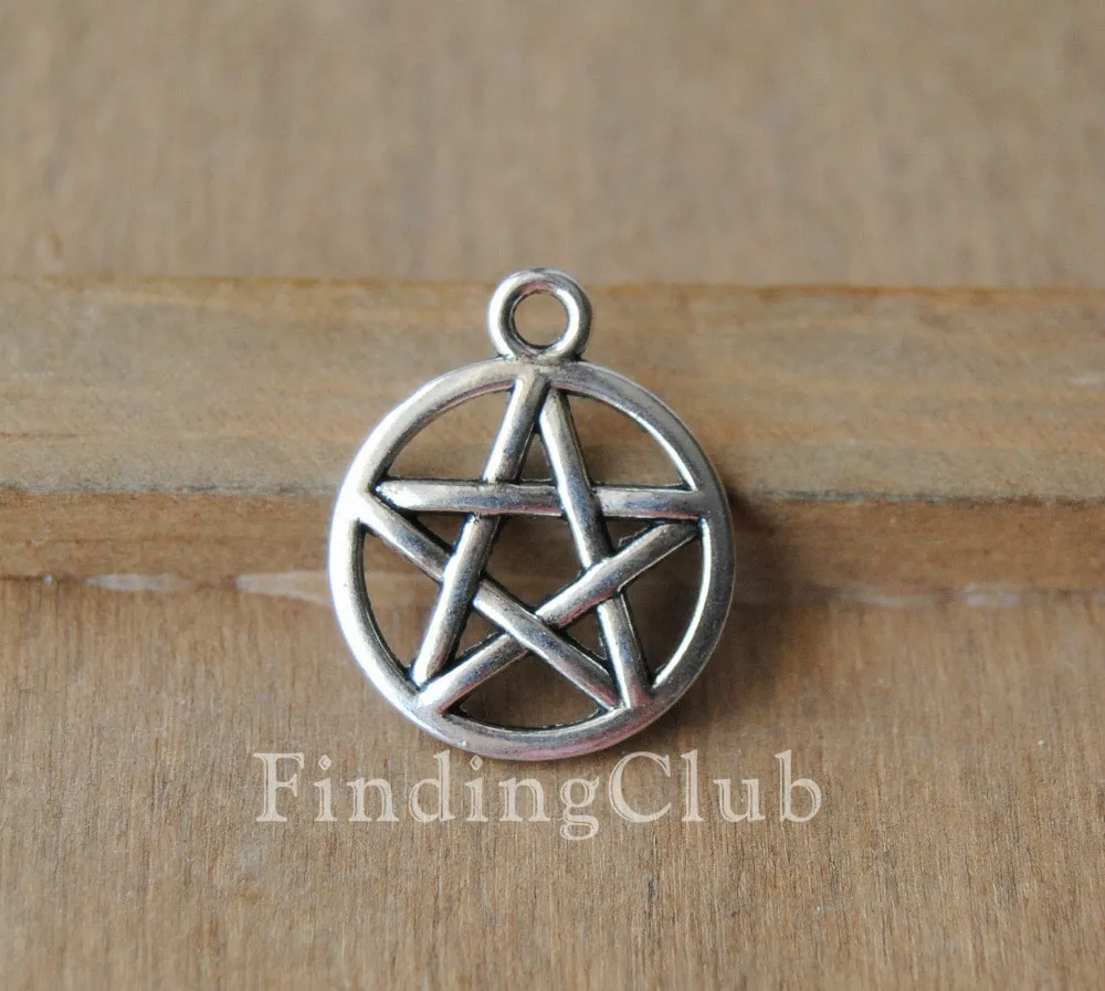 30 шт. Серебряный/Бронзовый кулон Wicca в виде пятиконечной звезды Давида