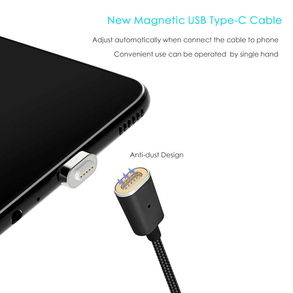 Suptec Тип C USB Магнитный кабель для samsung S8 S9 Xiaomi 4c huawei P10 синхронизации данных магнит
