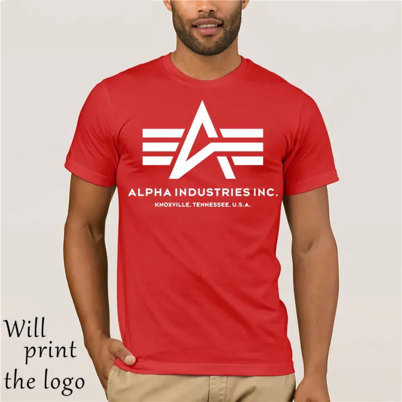 Мужская модная футболка 2017 Alpha Industries хлопковая с короткими рукавами Повседневная