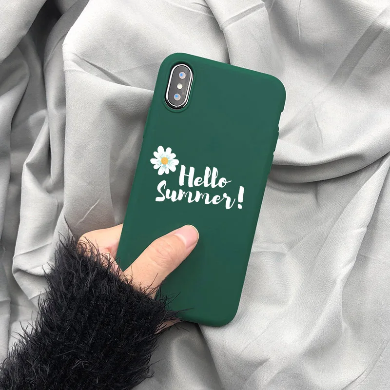 Мультяшный милый цветочный летний чехол для телефона с маргариткой iPhone XS MAX XR 6 6S