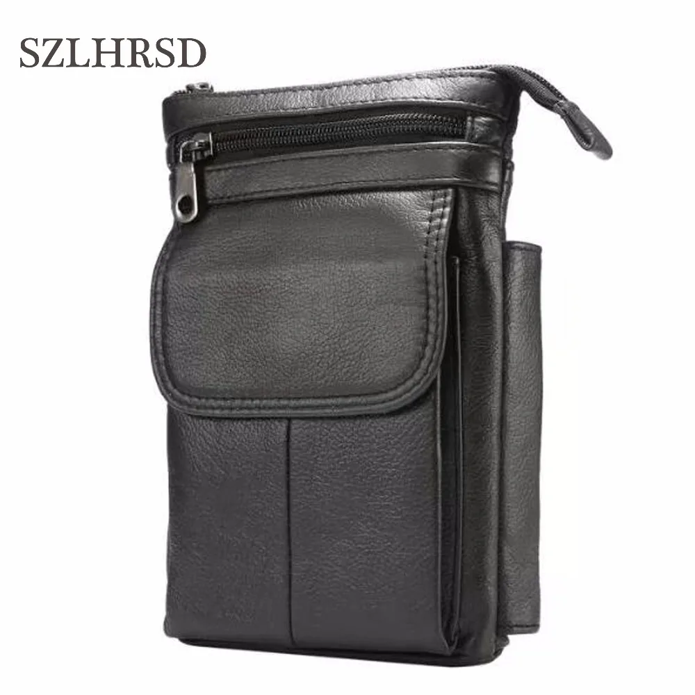 

SZLHRSD Cell Phone Case Genuine Leather zipper pouch Belt Clip Waist Purse Case Cover for Samsung Galaxy Note 9 Doogee X70 S60