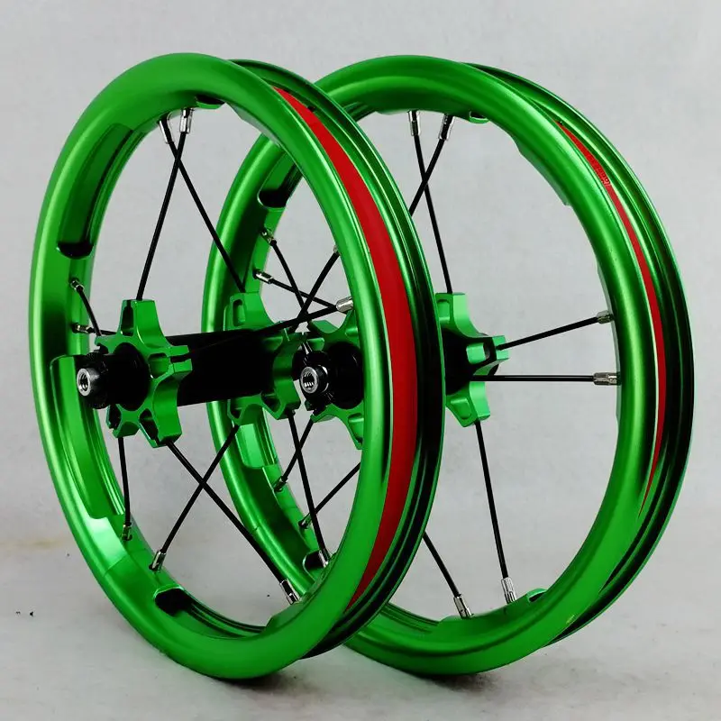 green-12inch PASAK прямые открывания консервной банки подшипник скольжения колеса велосипеда набор 12-дюймовые колеса BMX детский баланс велосипед колеса - Цвет: green-12inch