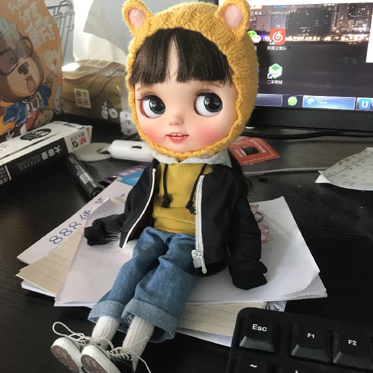 T02 X583 Blyth кукольные одежда 1/6 куклы аксессуары azone ручной работы желтая куртка