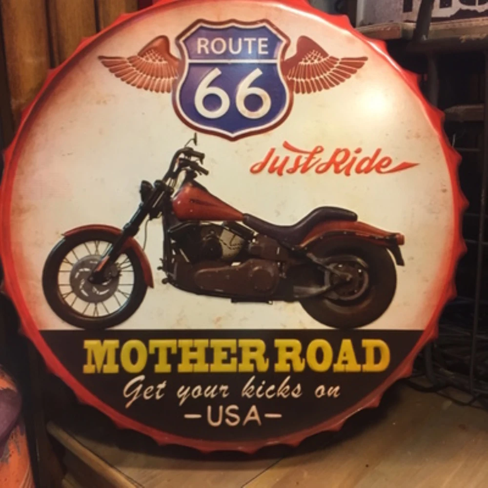 MOTHER ROAD большая крышка для пива жестяная табличка с логотипом винтажная