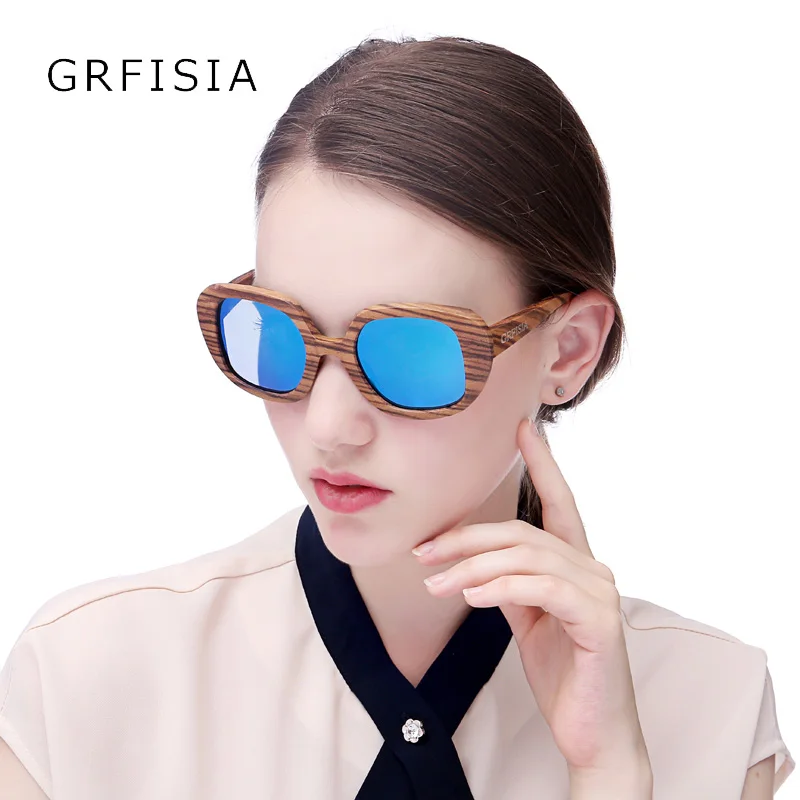 GRFISIA классические деревянные Овальные Солнцезащитные очки женские