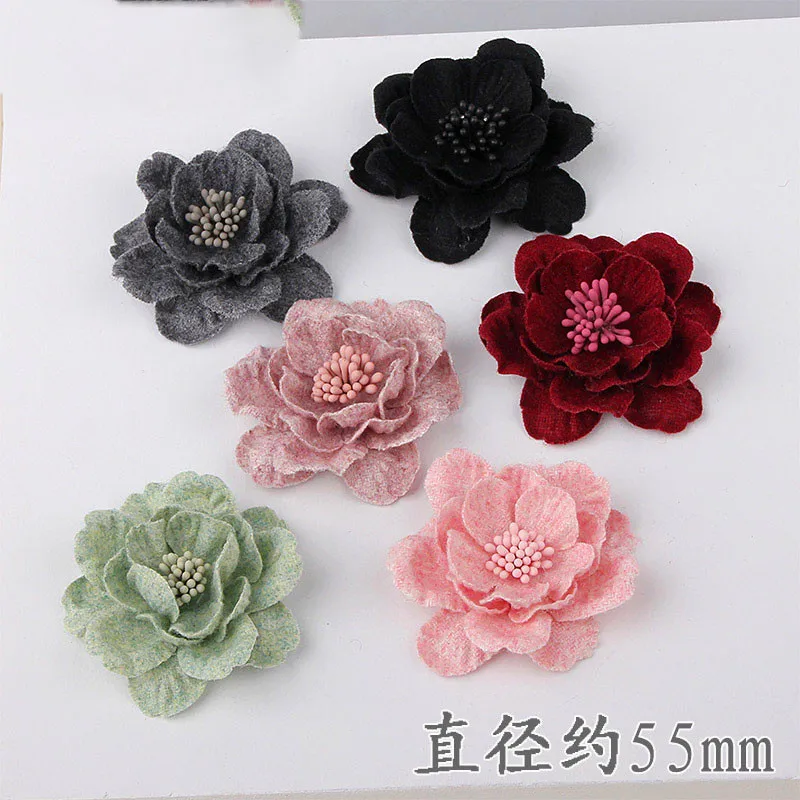 

Бесплатная доставка 10 шт./лот 55 мм кружево шифон ткань цветы Flatback ручная работа цветочные кнопки патч Орнамент Аксессуары повязка на голову DIY