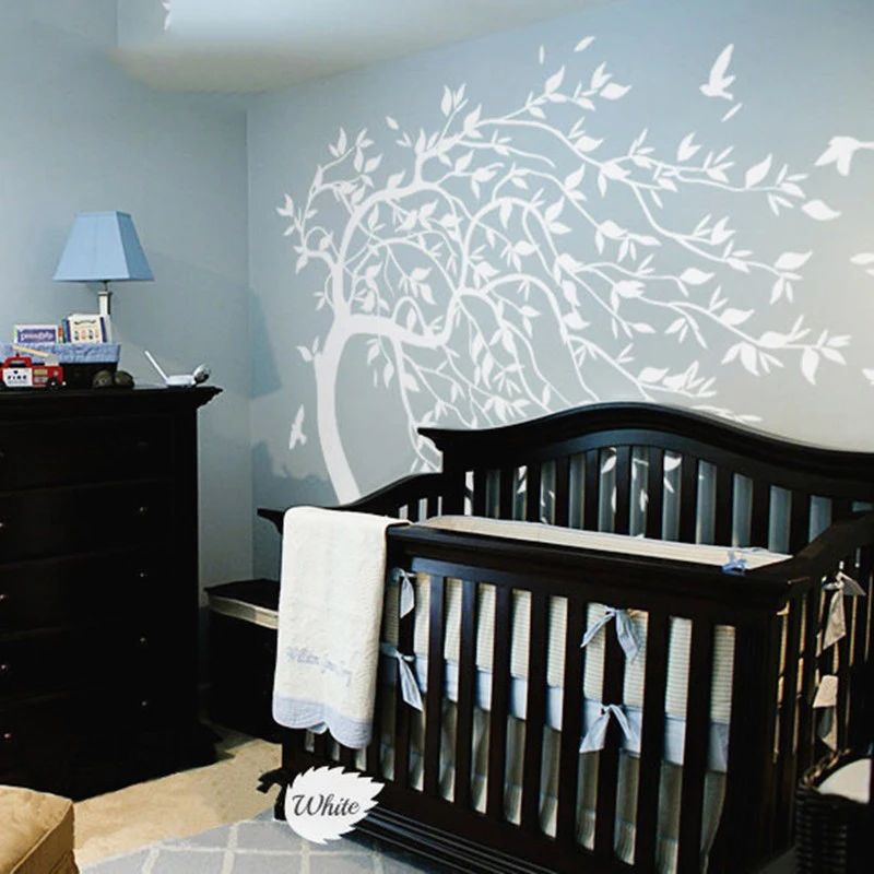 Горячая Распродажа 2020 огромная белая наклейка на стену в виде дерева наклейки