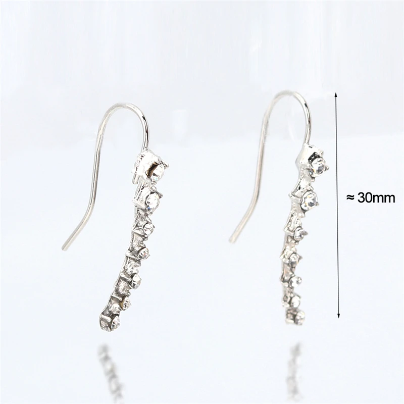 New Brincos elegant Bijoux mujer Boucle D'oreille Ear Cuff Big Dipper Crystal Stud Earrings For Women Wedding Jewelry Girl Gift |