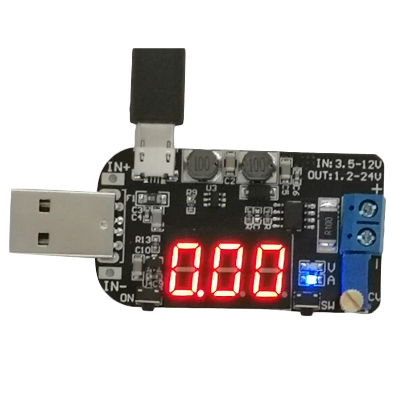 With Current Usb Adjustable Buck-Boost Power Supply Voltage Regulator Module 5V To 3.3V 9V 12V 18V24V Dpl | Электроника