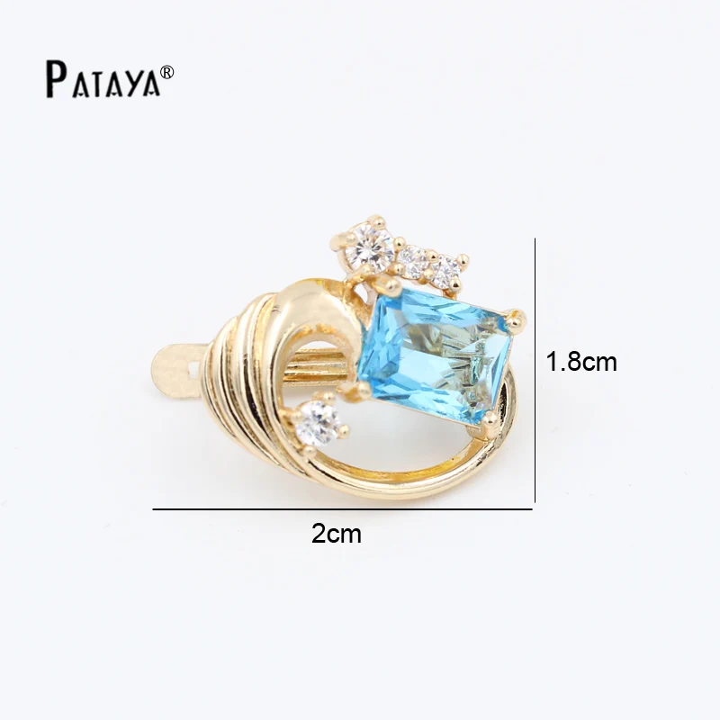 Квадратные большие серьги PATAYA CC 585, светильник из розового золота с синим натуральным цирконием, свадебные аксессуары, ювелирные изделия, богемные Свадебные висячие серьги