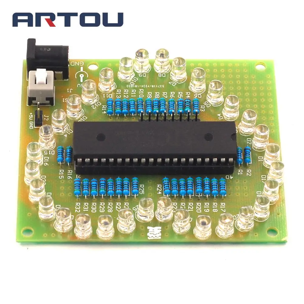 Красочный бликовый 51 одночиповый водный светильник в форме сердца, комплект, светодиодный светильник для любви, электронное производство, сделай сам, отправка программы