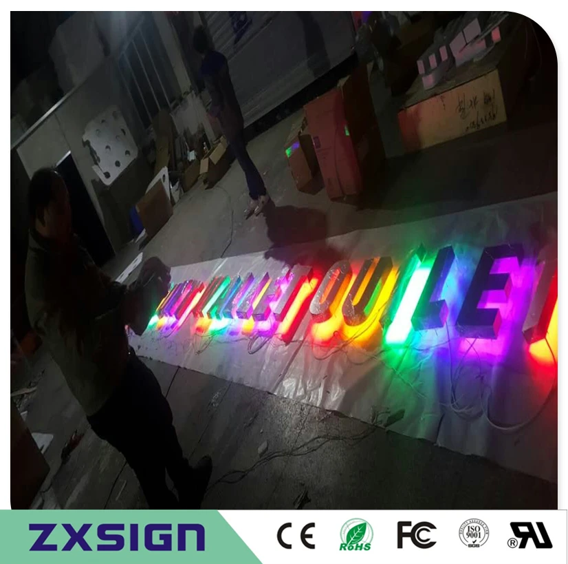 Обувь по заводским ценам нержавеющая сталь письмо 3D LED подсветкой сзади магазин знаки обратного письма