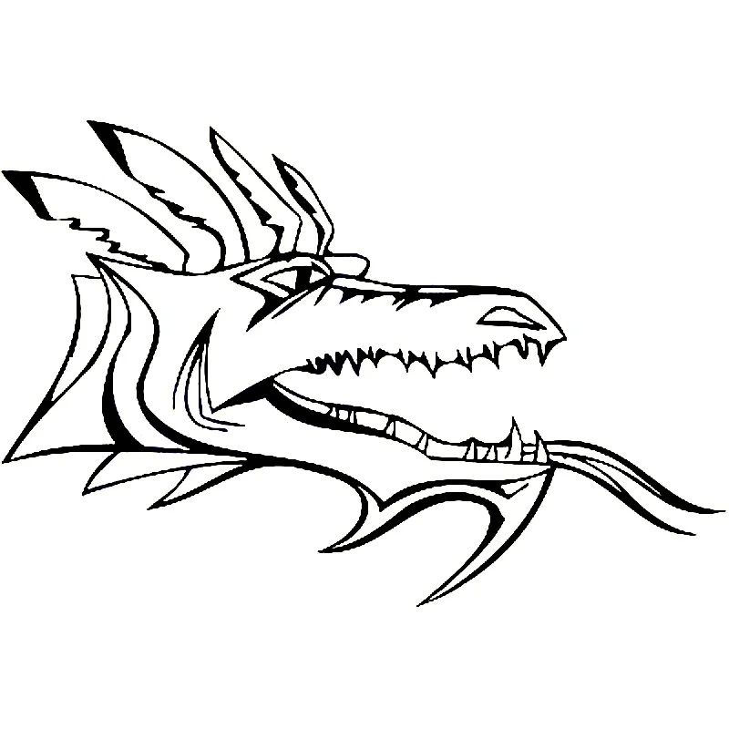16cm*10.7cm Animal Dragon Head Personality Vinyl Car Sticker Motorcycle Decals Black/Silver S6-3019 | Автомобили и мотоциклы