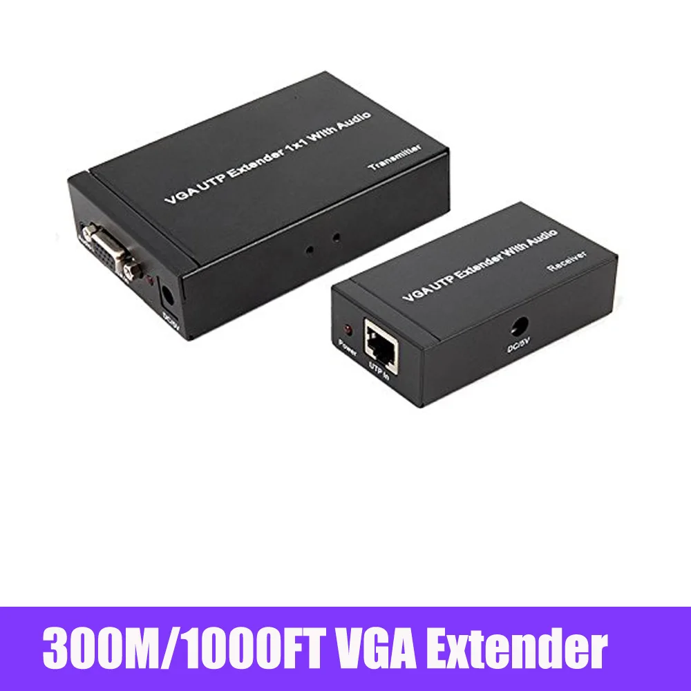 Pushijie 300M VGA удлинитель по Ethernet кабелю через Cat6 до 1000 футов передатчик