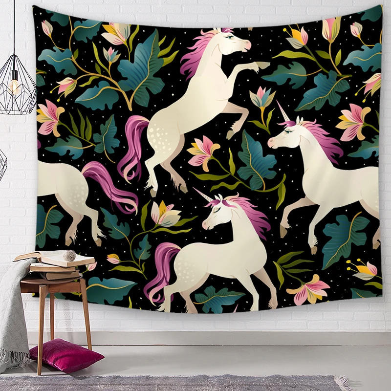 Unicorn Series Wall Hanging Tapestries Indian Mandala Tapestry Tai Chi Hippie Bohemian Decorative Carpet Yoga Mats | Дом и сад