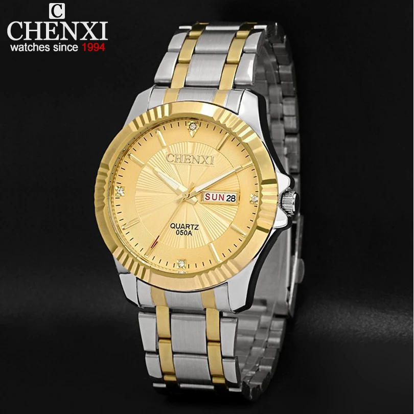 Мужские деловые водонепроницаемые часы Роскошные наручные из серебристой и