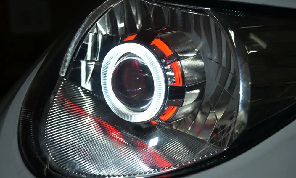 Новый vison 2 0 дюймов Bi xenon hid объектив проектора с DRL двойной ангельские глазки