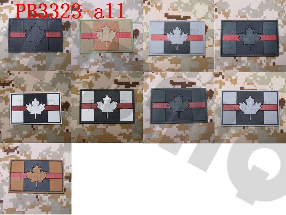 3D ПВХ Патч тонкая красная линия Канада красный кленовый флаг|Заплатки| |