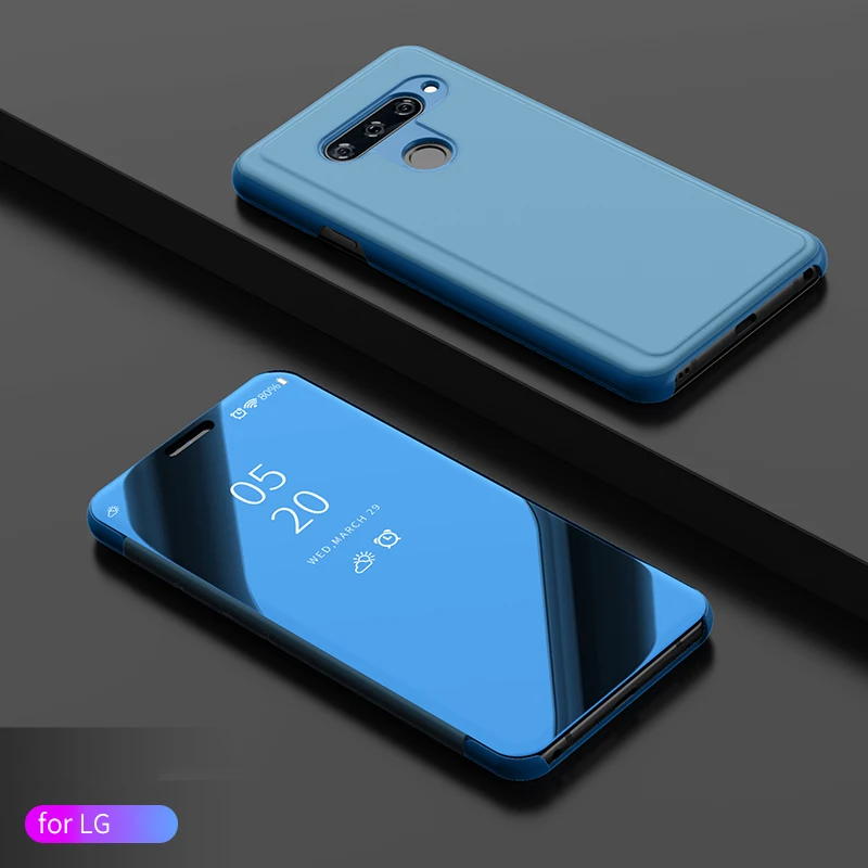Fashionable Flip Mirror Case For LG G8 ThinQ LM-G820N Stand Cover V40 LM V405QA V30 Plus LG-H930 v30 + Funda | Мобильные телефоны и