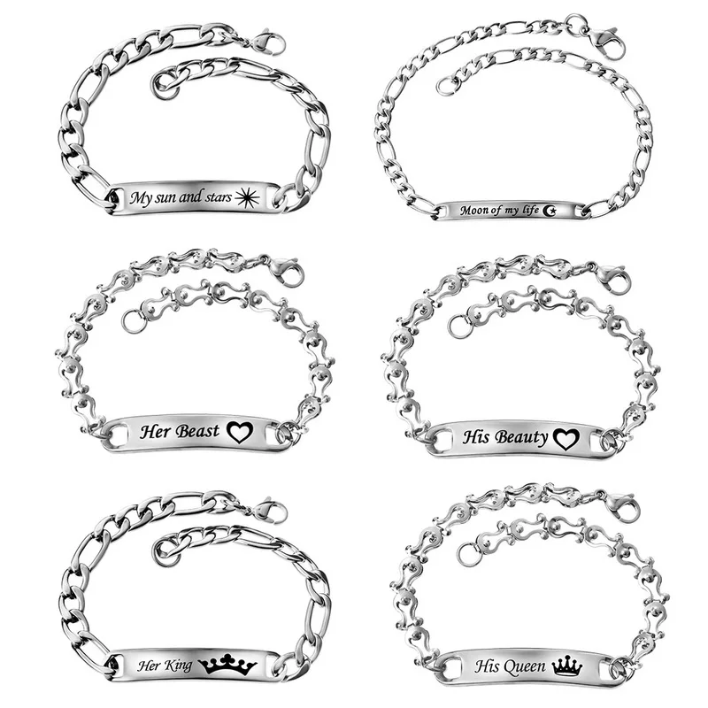 Женский и мужской браслет из нержавеющей стали FUNIQUE плетеный с буквами