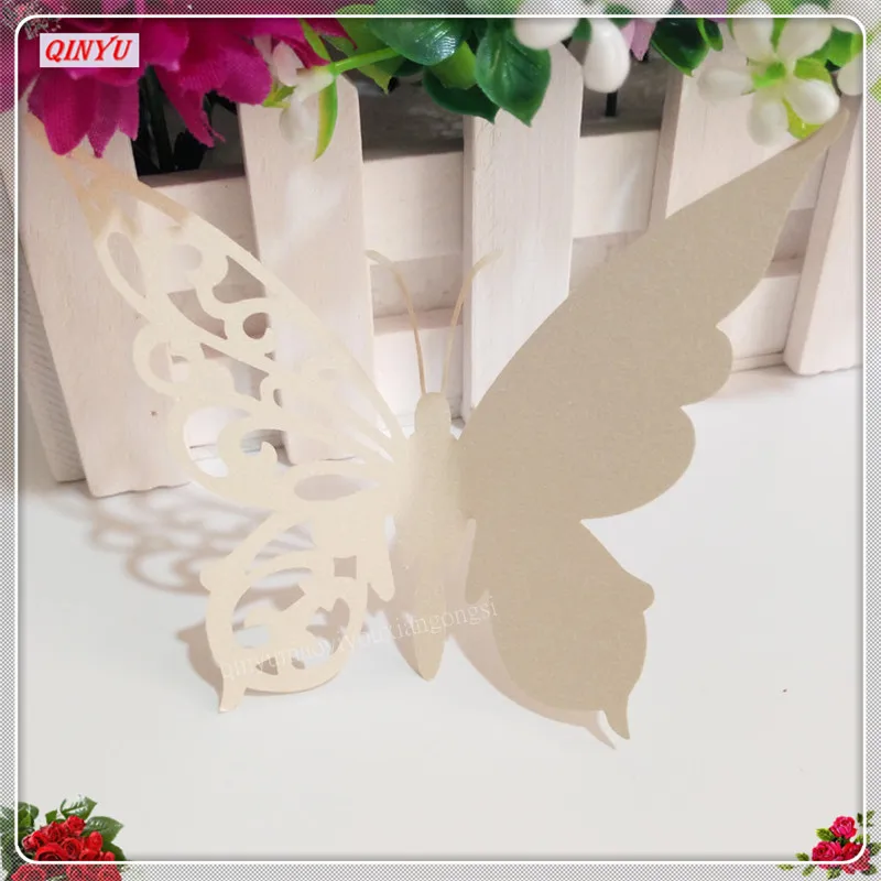 DIY Butterfly 100 pcs 21 color Place Escort Wine Glass Cup Paper Card for Wedding Party Home Decorations Name Cards 8z | Дом и сад