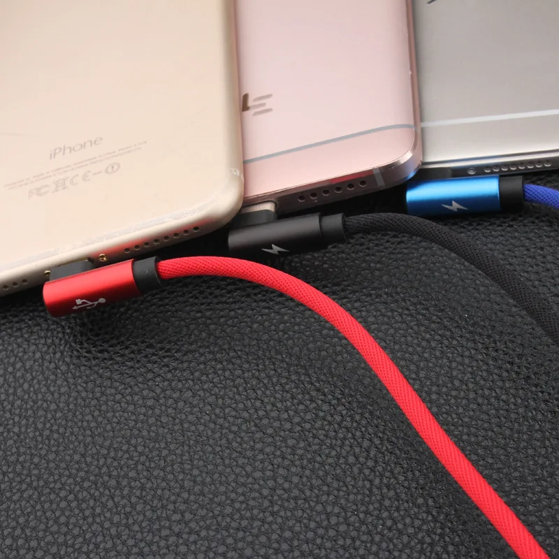 90 градусов 3 в 1 USB кабель Micro USB 8Pin type C кабель для iPhone X 8 Plus USB зарядное устройство шнур для samsung S9 Xiaomi Mi8 3 цвета